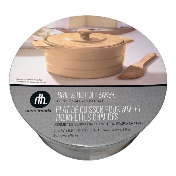 NWT Stoneware Brie & Hot Dip Baker Serve from Oven to Table Butter Yellow - Picture 3 of 8